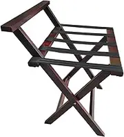 Guest Room Luggage Rack, Folding Suitcase Stand Luggage Rack Luggage Rack, Foldable Solid Wood Luggage Rack with Backrest Hotel Guest Room Luggage Rack, Home Bedroom Clothes Rack (Color : Re