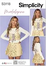 SIMPLICITY Sewing Pattern SS3118K5 Misses' Cropped Corset and Skort by Madalynne, Madalynne Intimates K5 (8-10-12-14-16)