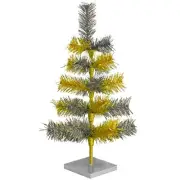 Silver and Gold Mixed Tinsel Christmas Tree Stand Included, Centerpiece Tree