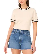 Vince Camuto Short Sleeve Crewneck Sweater