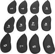 Golf Iron Protective Cover, Practical Golf Head Cover Soft Durable Scratch Resistant Impact Proof for Outdoor (Black)