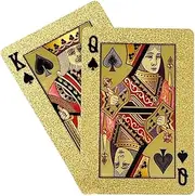 Gold Playing Cards - Waterproof Deck for Magic, Poker, and Casino Fun. Ideal for Parties and Special Occasion Gifts (1 Deck)