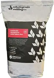 Wholegrain Milling Co, Sustainable Stoneground White Bakers Flour, 5 kg - Stoneground Wheat Flour. Unique flavour. All-purpose flour, Versitile for a range of Cooking Needs.