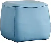 Footstools & Ottomans Footstool Bean Bag Bazaar Cube Sofa Foot Stool Rest Chair PU Square Soft Change Shoe Bench Seat for Makeup Living Room Bedroom Pouffe Stool (Color : Blue)