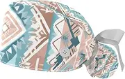 [YTYVAGT] 2-Pc,Gourd-Shaped Working Cap,Fisherman Hat with Buttons and Cotton Sweatband,Ethnic and Rhombus Geometry