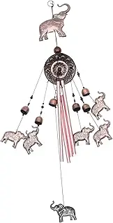 Sosoport Exquisite Home Yard Elephant Wind Chime Vintage Iron Art Unique Decor for Present Giving