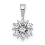 14k White Gold 1/4ct. Real Diamond Floral Pendant