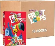 Kellogg’s Froot Loops Breakfast Cereal, Kids Cereal, Family Breakfast, Original (18 Boxes)