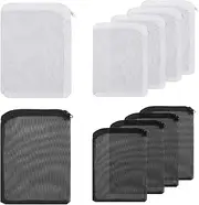 Molain Aquarium Filter Bags-10Pcs Fish Tank Media Mesh Filter Bag High Flow Fine Mesh Net Reusable Bags with durable plastic Zipper for Fish Tank Bio Balls, Pelletized Carbon -Mesh hole 1mm