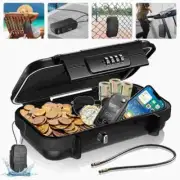 Portable Security Money Box Fire Proof Lock Safe Storage Cash Gun Jewelry Safety