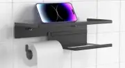 2-Pack Toilet Paper Holder with Shelf, Wall Mount , Black "KITSURE BRAND"
