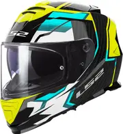 LS2 FF800 Storm II Tracker, full face helmet , color: Black/White/Neon-Yellow , size: XS
