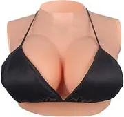 [YIQI] Silicone Breast Forms Round Collar for Crossdressers Cosplay Transgender with Touch Soft Bra Pads Breast Enhancers