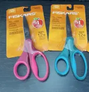 NEW Fiskars Comfort Glitter Grip Non-Stick Blade Student Scissors Ages 12+