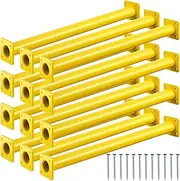 Dunzy 12 PCS Steel Monkey Bars Monkey Bar Rods Ladder Rungs Hardware Kit Monkey Bar with Screws for Backyard Playground Mounting Plates and Powder Coating (Yellow,16.5 Inch)
