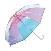 在飛比找松果購物優惠-日本Wpc. W909 粉紅極光 兒童閃亮透明傘 安全把手及