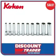Koken RS4305M/10 1/2″ Drive Socket Set Deep 12 Point 10 Piece 10mm-22mm Japan