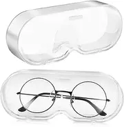 [Healeved] 2 Pcs Glasses Storage Box Portable Glasses Case Sunglasses Case Portable Eyeglass Storage Organizer Table Stand Eyeglasses Organizer Hanging Sunglass Holder Transparent