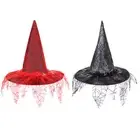 Halloween Witch Hat Mesh Wizard Hat Makeup Costume Props Cosplay Prom