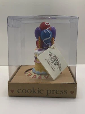 Vintage 1997 Shakerhearth Cookie Press Mold Stamp Happy Birthday New In Box