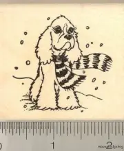 Cocker Spaniel in the Snow rubber stamp H11213 WM