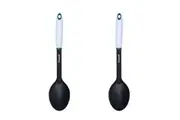 2x Culinare Bio Plastics 32cm Nylon Solid Spoon Kitchen Cooking Utensil White