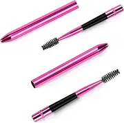 2 PCS Disposable Eyelash Brushes Eyebrow Brushes,Lash Spoolies Mascara Wands,Portable Cosmetic Eyelash Mascara Brushes,Spoolies for Eyelash Extensions and Brush Makeup Tool (Pink)