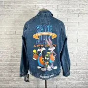 Members Only Space Jam A New Legacy Looney Tunes LeBron Denim Jacket Mens Large