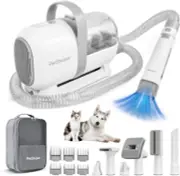 7 in 1 Dog Hair Vacuum & Dog Grooming 1.5L Kit with Bag, Professional DIY Pet Gr