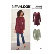 New Look Sewing Pattern N6686 6686 Misses' Knit Top In Two Lengths
