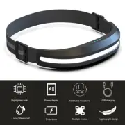 COB LED Headlamp Headlight Torch Flashlight Work Light Bar Head Band Lamp USB