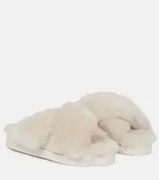 [Inuikii] Inuikii Crossover-strap shearling slides AU 9 beige