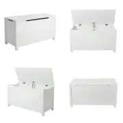 YOFE Wooden Storage Organizing Kids Toy Box/Bench/Chest with Safety Hinged Lid