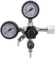 Heavy Duty Dual Gauge CO2 Regulator Homebrew Kegging Draft Beer Kegerators Regulator Safety Pressure Relief Valve(CGA32 Inlet)