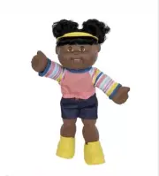 Cabbage Patch Kids 14" Sporty Girl Doll Dark Brown Eyes, Soft Sculpt. NEW