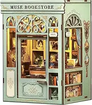 CUTEBEE Book Nook Kit - DIY Miniature Dollhouse Kit for Adults and Teens, Tiny House Bookshelf Decor 3D Wooden Puzzle for Family, Friends (Muse Bookstore)