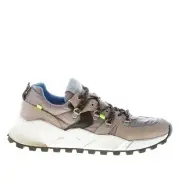 VOILE BLANCHE men shoes Club10 sneaker beige suede and grey tech fabric