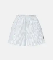 [Moncler] Moncler Striped technical shorts UK 12 white