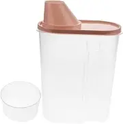 OFFSCH Plastic Sealed Grain Container with Lid Large Pink Cereal Storage Box for Dry Food Oatmeal Rice Mess Pouring Airtight Seal for Freshness