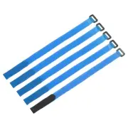5Pcs Battery Tie Down Straps,0.8x16" Blue Nylon Hold Down Hook Loop Strap