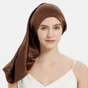 100% Mulberry Silk Bonnet Sleep Hair Cap Long Bonnets with Elastic Tie Band Adju
