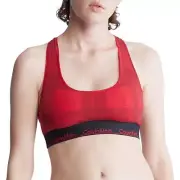 NWT Calvin Klein F3785 Red & Black Modern Cotton Blend Unlined Bralette M