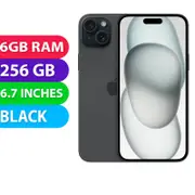 Apple iPhone 15 Plus (256GB, Black) - Refurbished (Excellent)