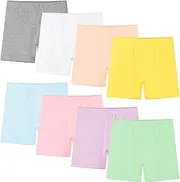 [Resinta] 8 Packs Toddler Girl Shorts Girls Bike Shorts Cotton Running Dance Shorts Breathable Safety Shorts