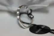 NIB PANDORA EXOTIC STONES SILVER & WHITE ENAMEL RING 198052CZ POUCH BAGTAG