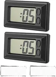 Generic 2Pcs Digital Clock Compact Electronic Clock for Home Car LCD Display with Date and Lightweight and Portable for Office Use and Dashboard Installation
