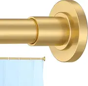 CorkLatta Shower Curtain Rod 31 to 80 Inch,1 Inch Diameter Adjustable Gold Spring Tension Stainless Steel Telescoping Rod,Easy Install,No Rust