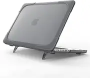 MacBook Retina 12 inch Case, Funut Hard Plastic & TPU Protective Case with Kickstand Shock Proof Translucent Matt Case Cover for Model A1534 MacBook 12" with Retina Display (# Gray)