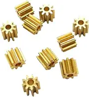 Gears Pinion Gear Motor Gear 10pcs 92A / 91.5A 0.4M Copper Pinion Gear 9 Teeth 2mm 1.5mm Shaft Metal Gears Motor Parts Accessory (Size : 2mm Tight, Color : 9 Teeth) (Color : 9 Teeth, Size : 2mm Ti