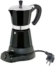 [Cilio] Classico Aluminium Electric Espresso Maker, 6 Cup Size, Black
